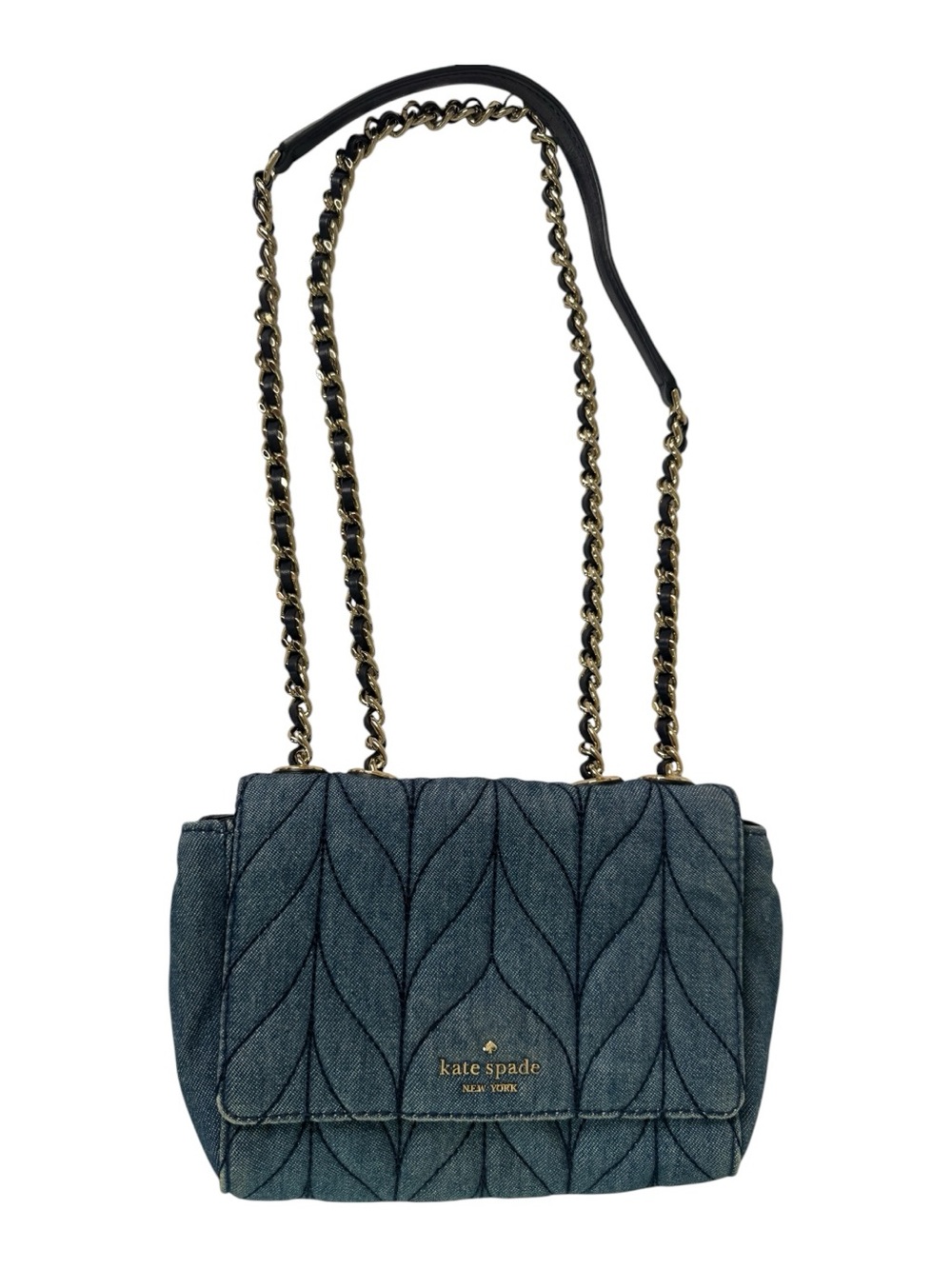 Kate Spade Mini Emelyn Quilted Denim Crossbody Bag - Picture 9 of 17